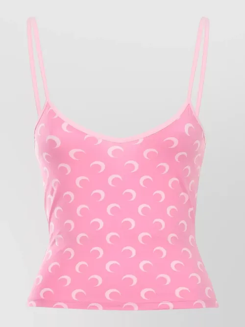 Marine Serre - sleeveless top fitted silhouette v neckline