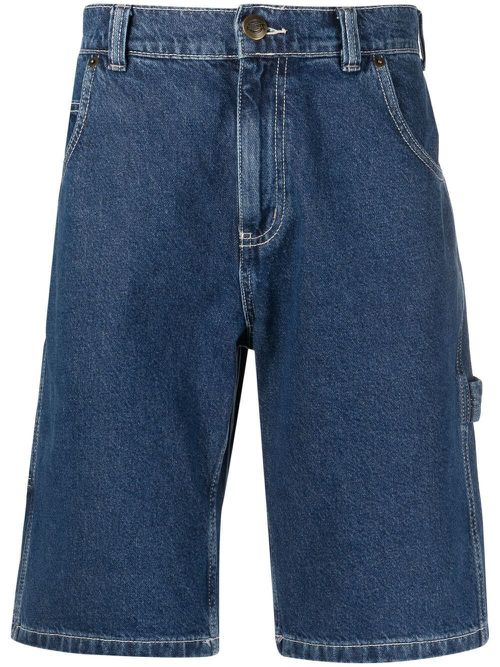 Knee-length denim shorts - Blue
