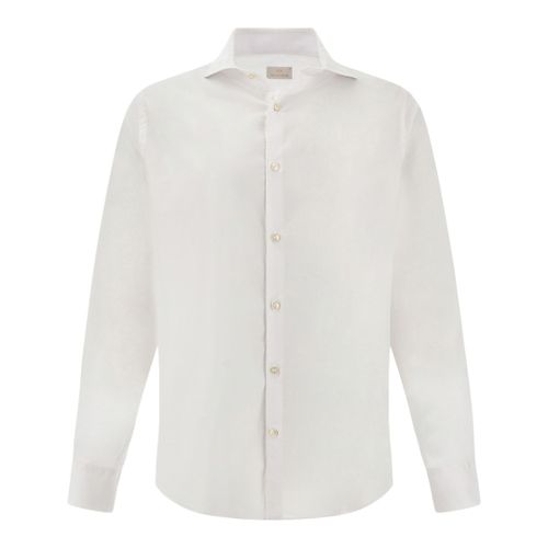 Garment‑dyed cotton voile shirt, Man, White