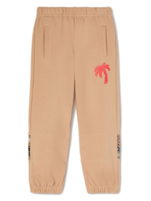 Camouflage-print cotton track pants - Neutrals