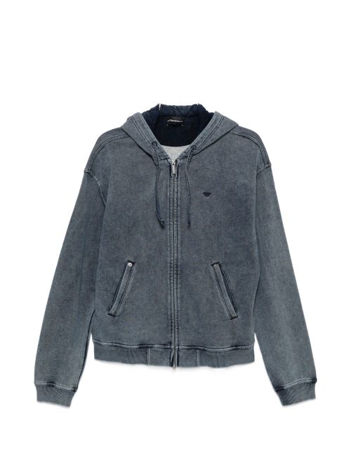 Cotton-Blend Hoodie Hoodie — Gray