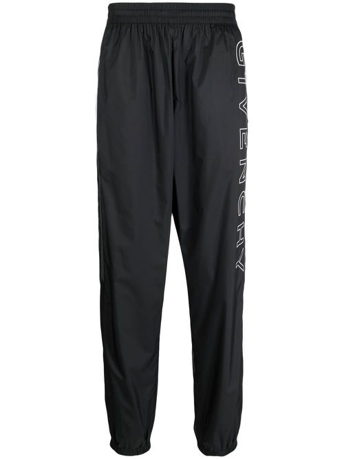 Embroidered-logo detail track pants - Black
