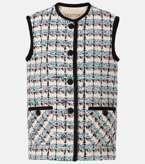 Mossi sequined cotton-blend tweed vest