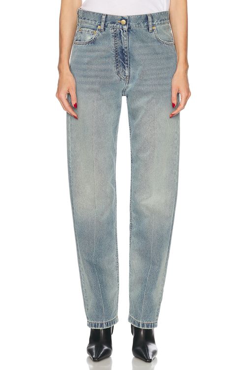 DARKPARK Naomi Boyfriend Straight Leg Jeans in Fold Light Wash - Blue.  30 also in 25, 26