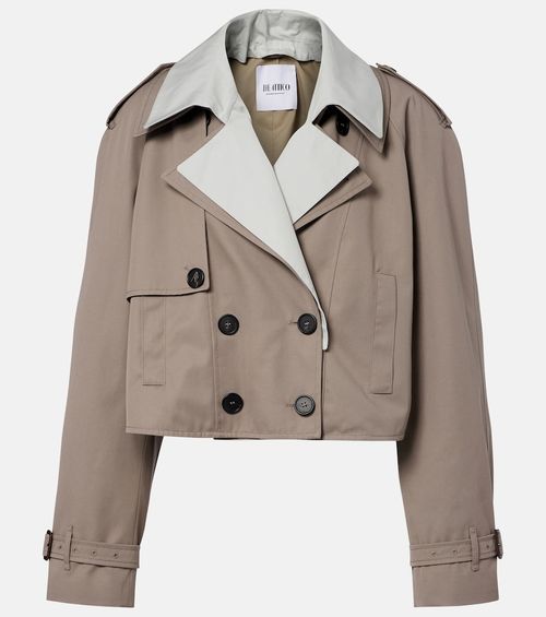 Cropped gabardine trench coat