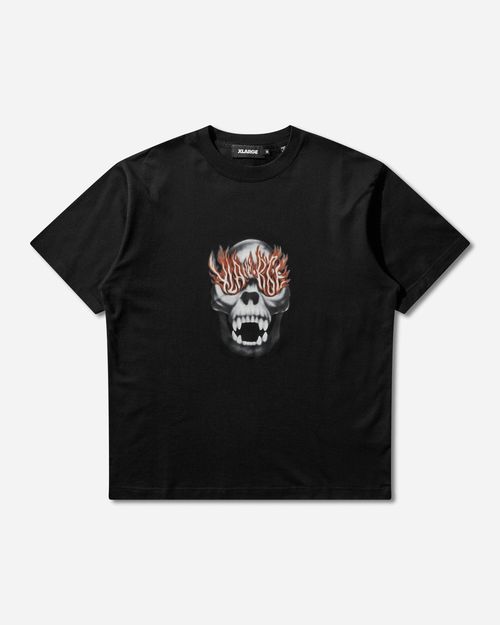 Men s Skull In Flames T-Shirt Black