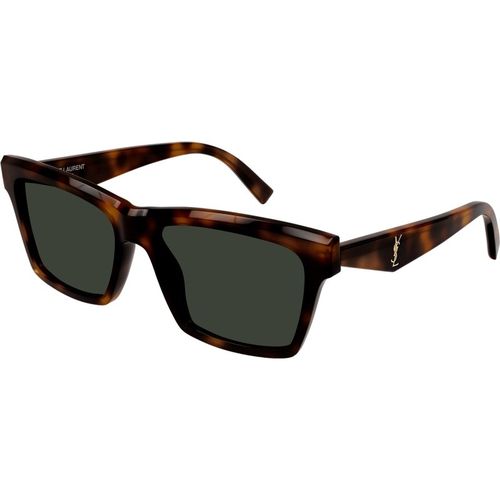 SAINT LAURENT Unisex SL M104 003 Sunglasses Havana Green Squared