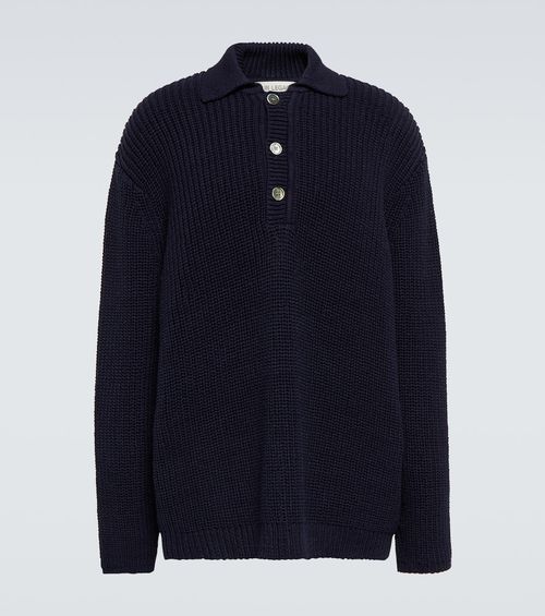 Big Piquet ribbed-knit cotton sweater