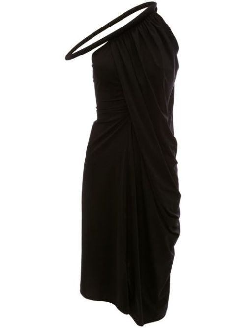 One-shoulder gathered dress
