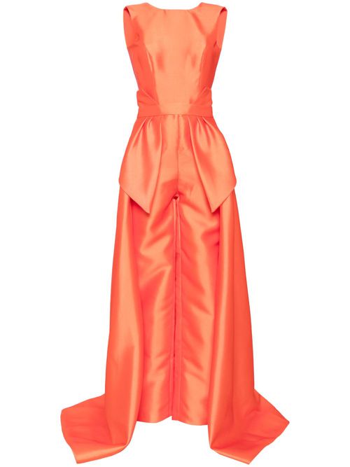 Mikado detachable overskirt jumpsuit - Orange