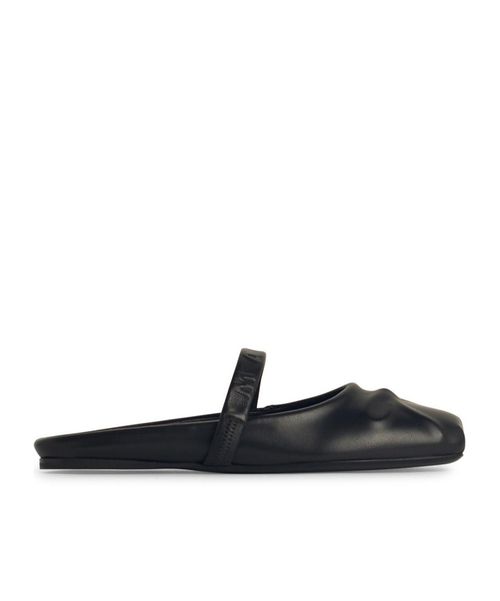 Black nappa leather Little Bow sabot ballet flat