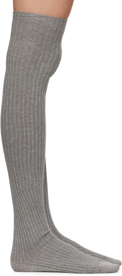 Baserange Two-Pack Black & Gray Overknee Socks
