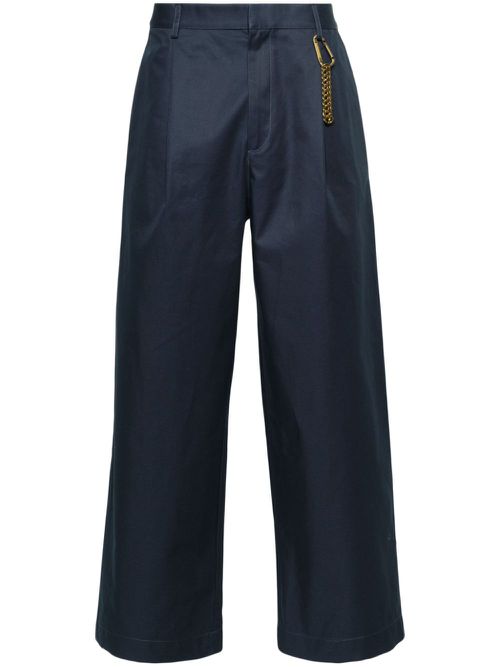 Daniel wide-leg cotton trousers - Blue
