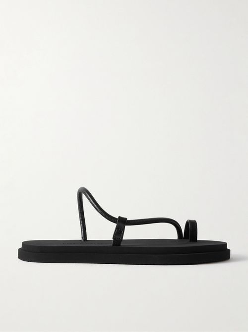 Bari Pool Leather Slides - Black