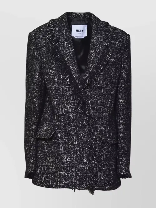 MSGM - frayed edge blazer flap pocket