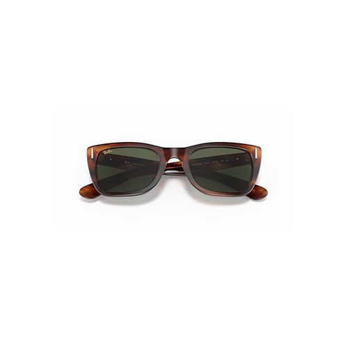 Ray-Ban Caribbean Sunglasses Striped Havana Frame Green Lenses 52-22