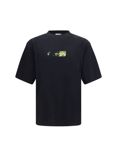 Spray-Effect Logo Graphic T-Shirt — Black