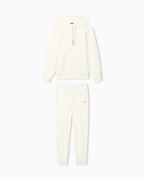 Stretch cotton jersey hooded tracksuit