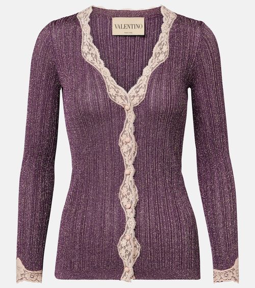 Lace-trimmed cardigan