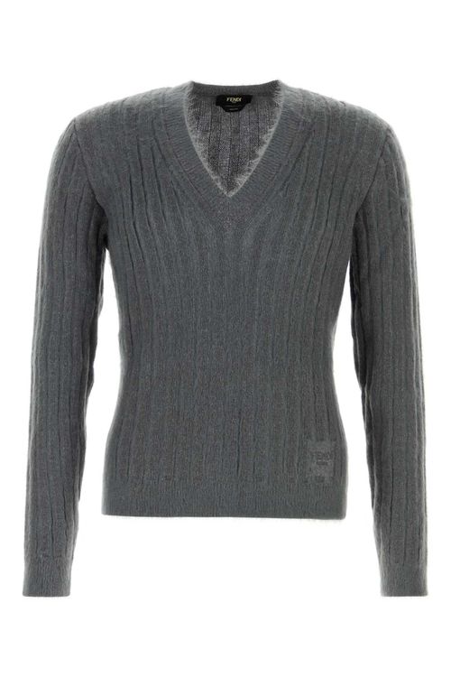 Dark Grey Stretch Mohair Blend Sweater