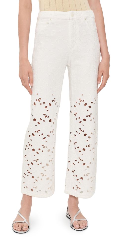 Chic Ankle Length Jeans Off White