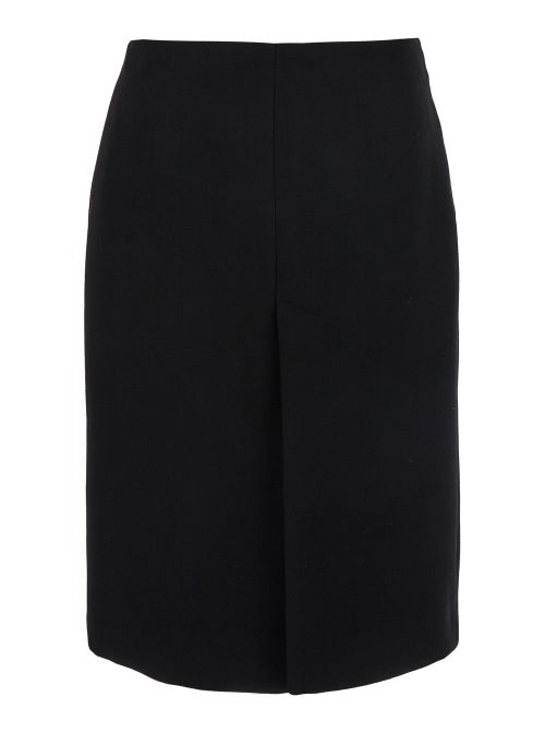 Logo-Embellished High-Waist Wool Skirt — Black