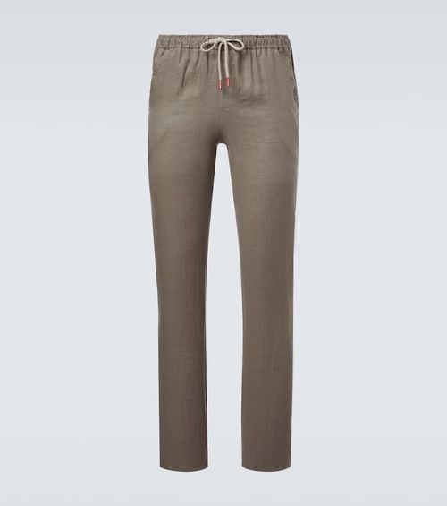 Linen slim pants
