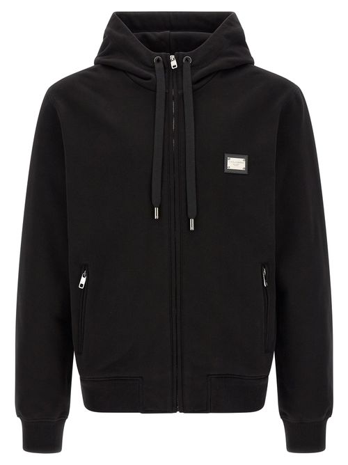Cotton Jersey Hoodie — Black