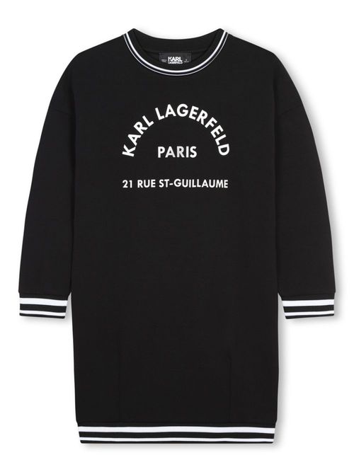 Logo-print crew-neck dress - Black