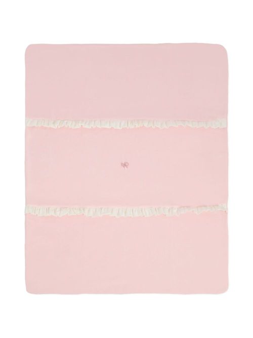 Ruffled cotton blanket - Pink