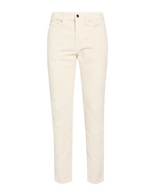 Man Pants Off white Size 32 Cotton, Elastane