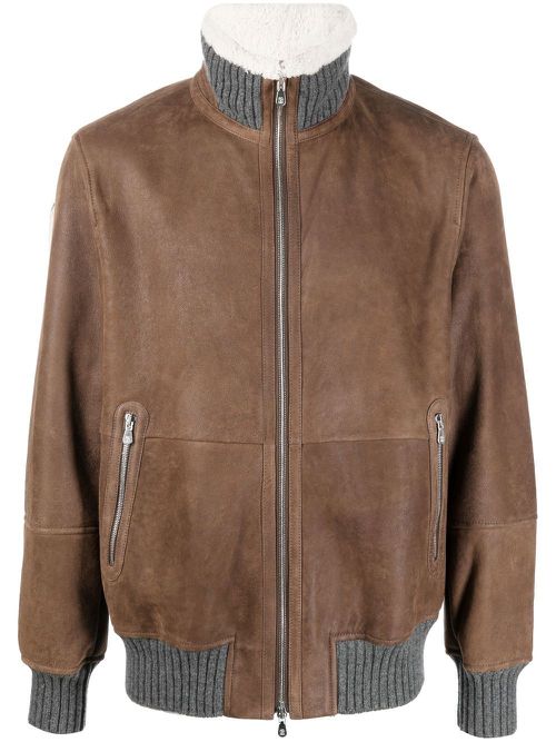 Sheepskin bomber jacket - Brown