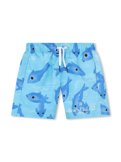 Graphic-print swim shorts - Blue