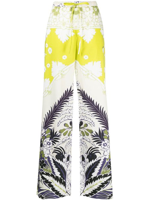 Floral-print trousers - Yellow