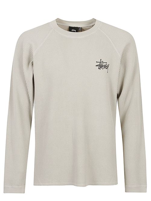 Beige Crewneck Logo Sweater