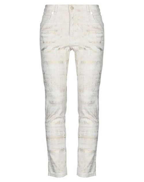 Woman Pants Beige Size 4 Cotton, Elastane