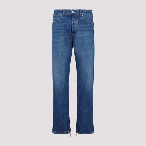 Blue Straight Leg Cotton Jeans