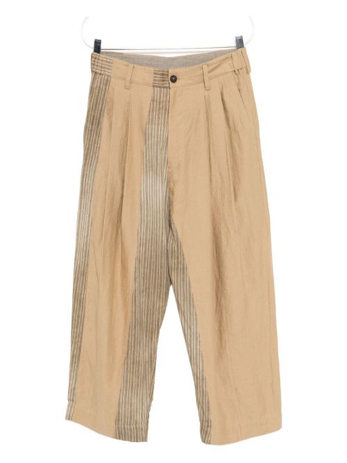 Collaged wide-leg trousers - Brown