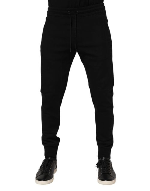 Cotton Blend Joggers — Black