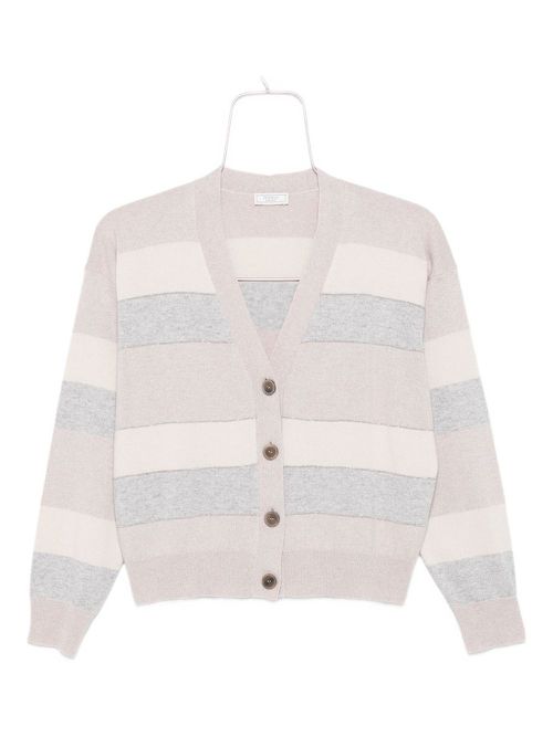 Striped button-up cardigan - Neutrals