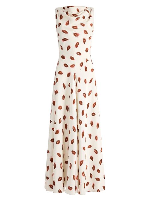 Women's Drina Kiss-Print Maxi Dress - Ivory Kisses