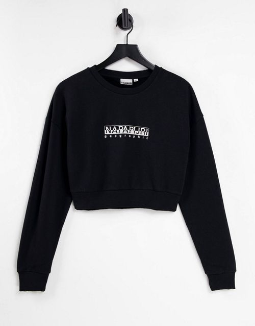 Box cropped sweatshirt in black