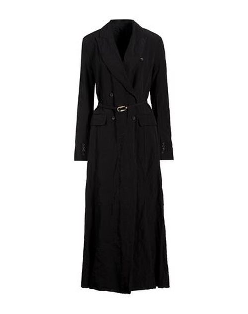 Woman Overcoat & Trench Coat Black Size 8 Cotton, Viscose, Metallic fiber