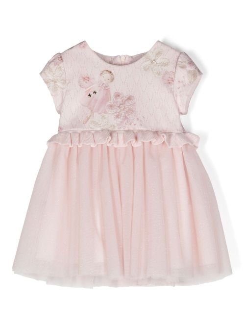 Glittered flared dress - Pink