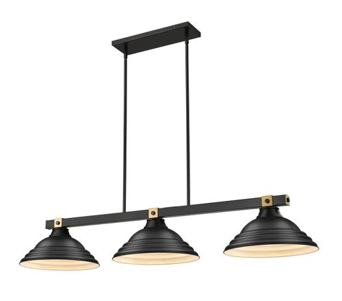 Matte Black Rubbed Brass Billiard from the Bronte Collection