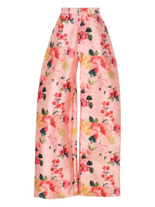 Floral-print trousers - Pink