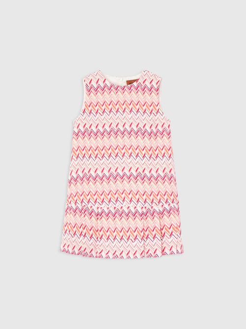 Missoni - Short dress with flounce in pure viscose, Girl, White