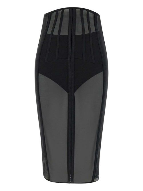 Elisabetta Franchi Events tulle midi skirt - Black