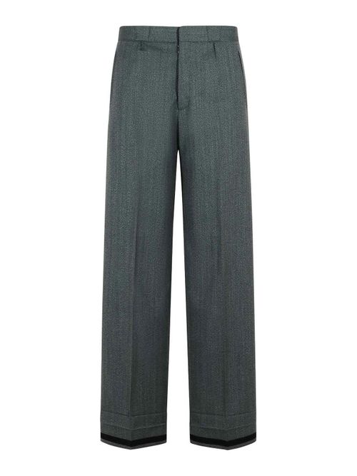 Grey Wool Blend Trousers