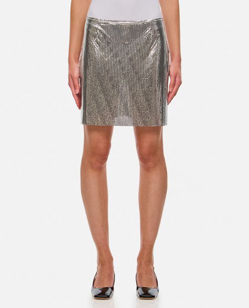 Mesh Mini Skirt Silver